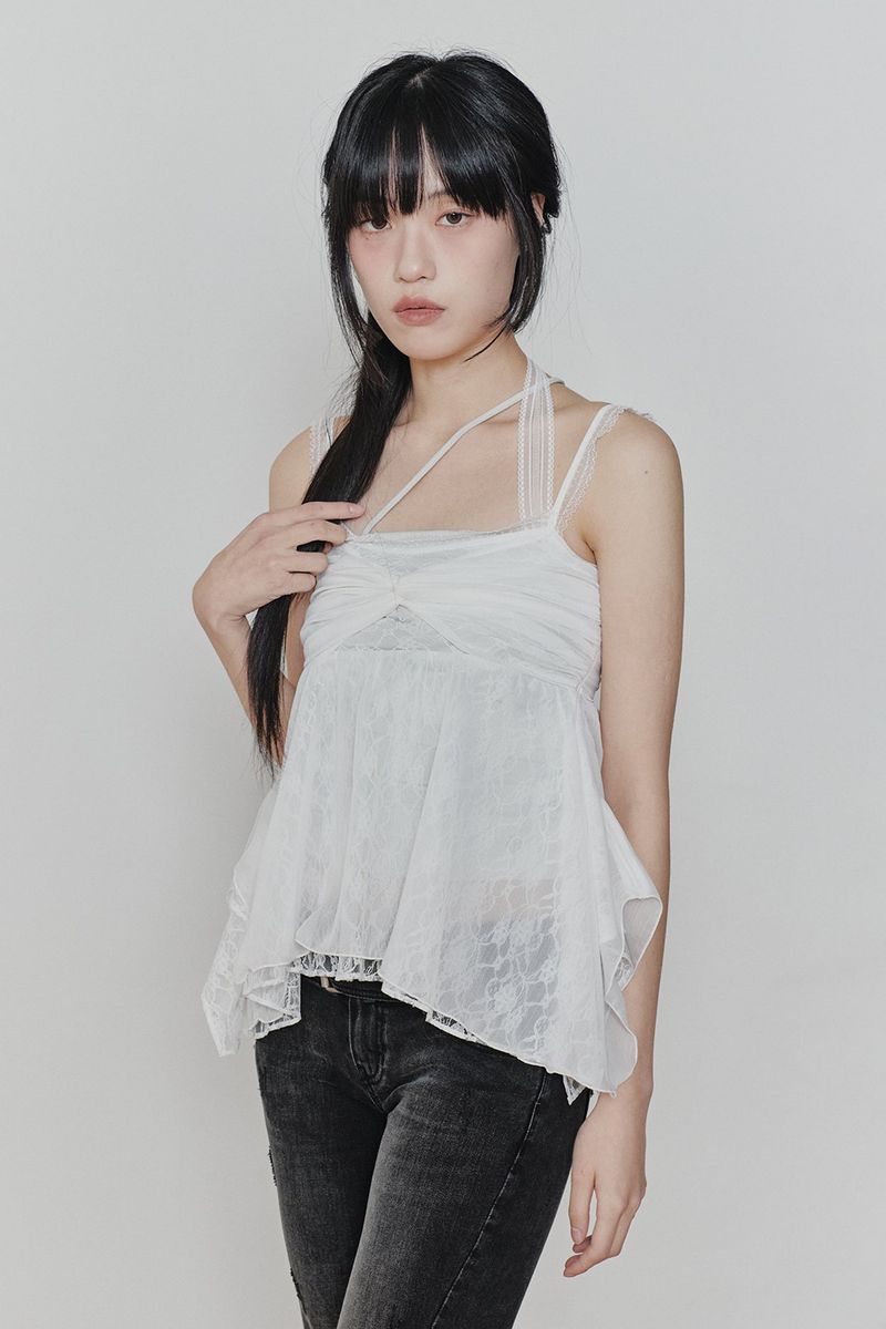 ROSE SHIRRING TOP white