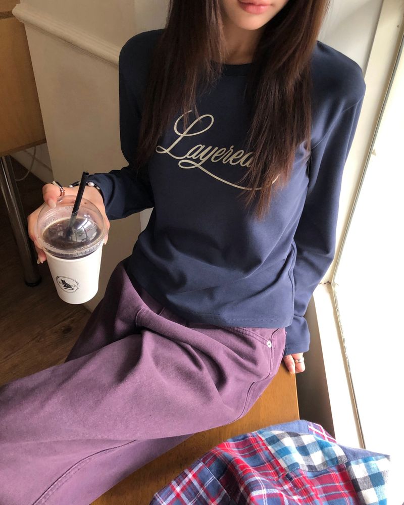 [ORIGINAL] Paper Lettering Long-Sleeve T-Shirt