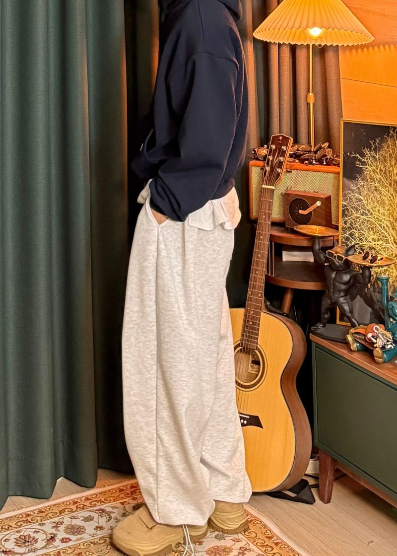 Double-pleated wide string pants 5COLOR