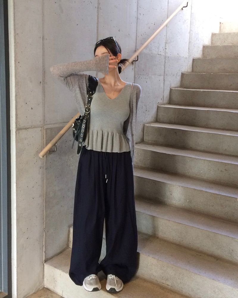 [MADE] Texture, Linen Pintack Wide Pants