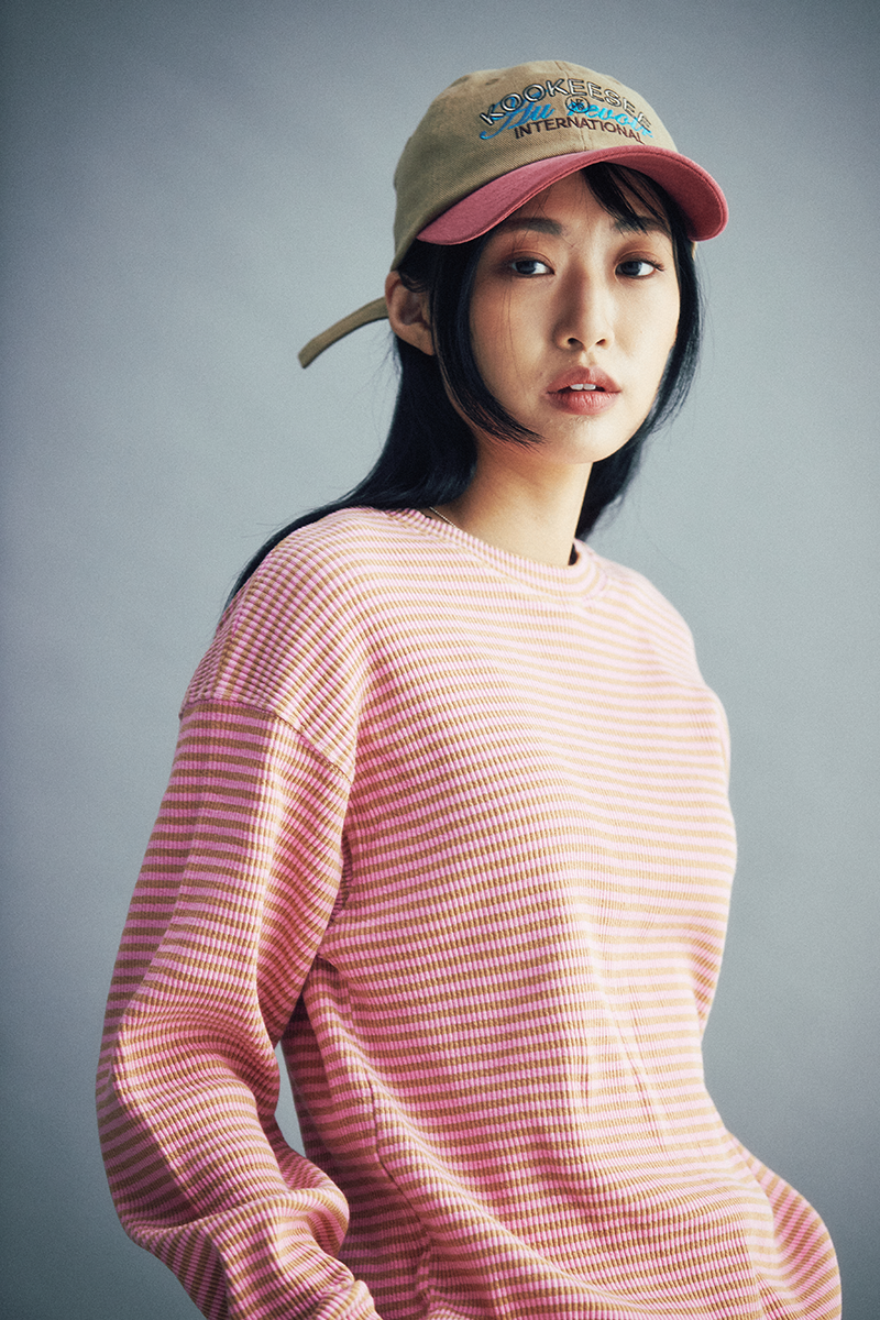Stripe Long Sleeve Tee (Pink/Beige)