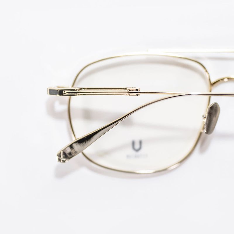 Knouun Square titanium glasses CODE. 102. G Yellow Glod