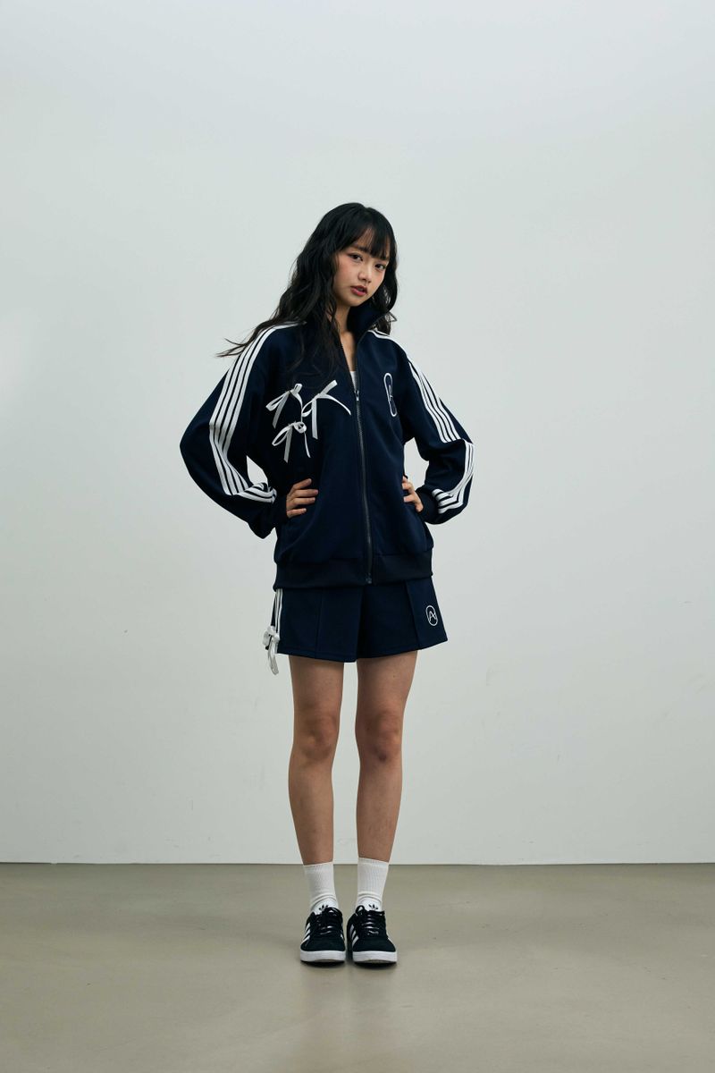 A RIBBON TRACK TOP / NAVY