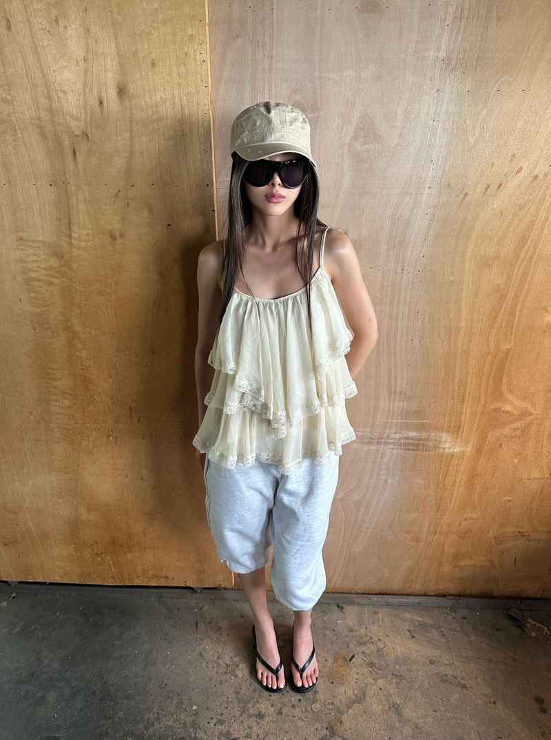 balloon sweat capri pants