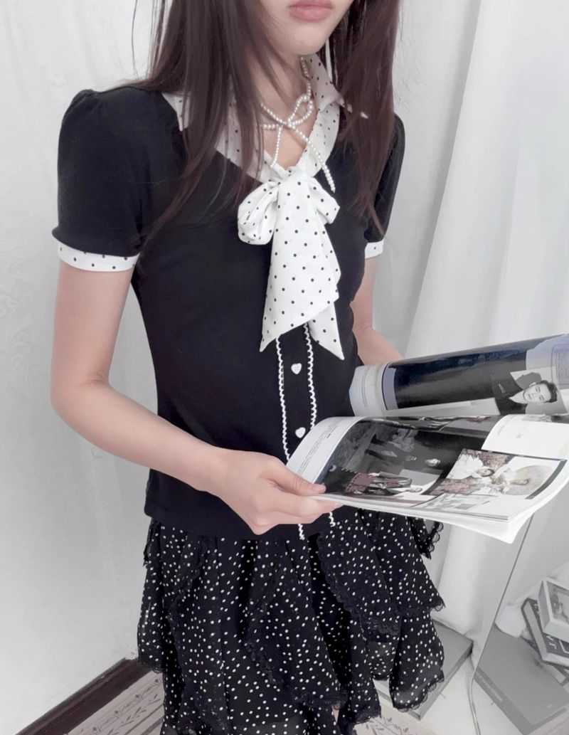 Polka Dot Patchwork Shirt