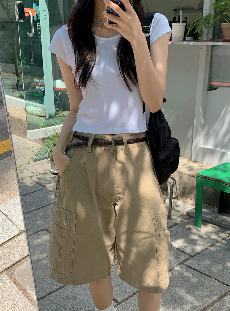 Slim Crop Short Sleeve T-Shirt (4color)