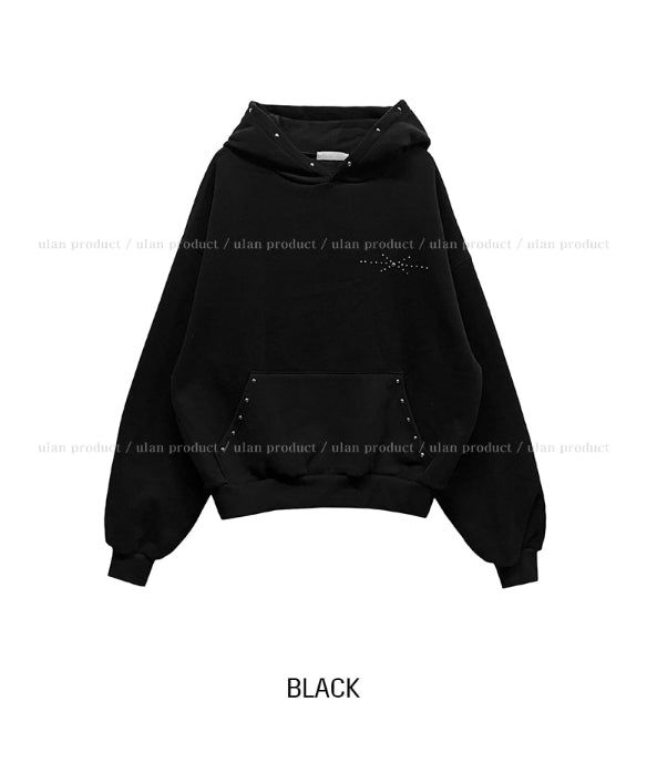 Glint Brushed Studded Hoodie