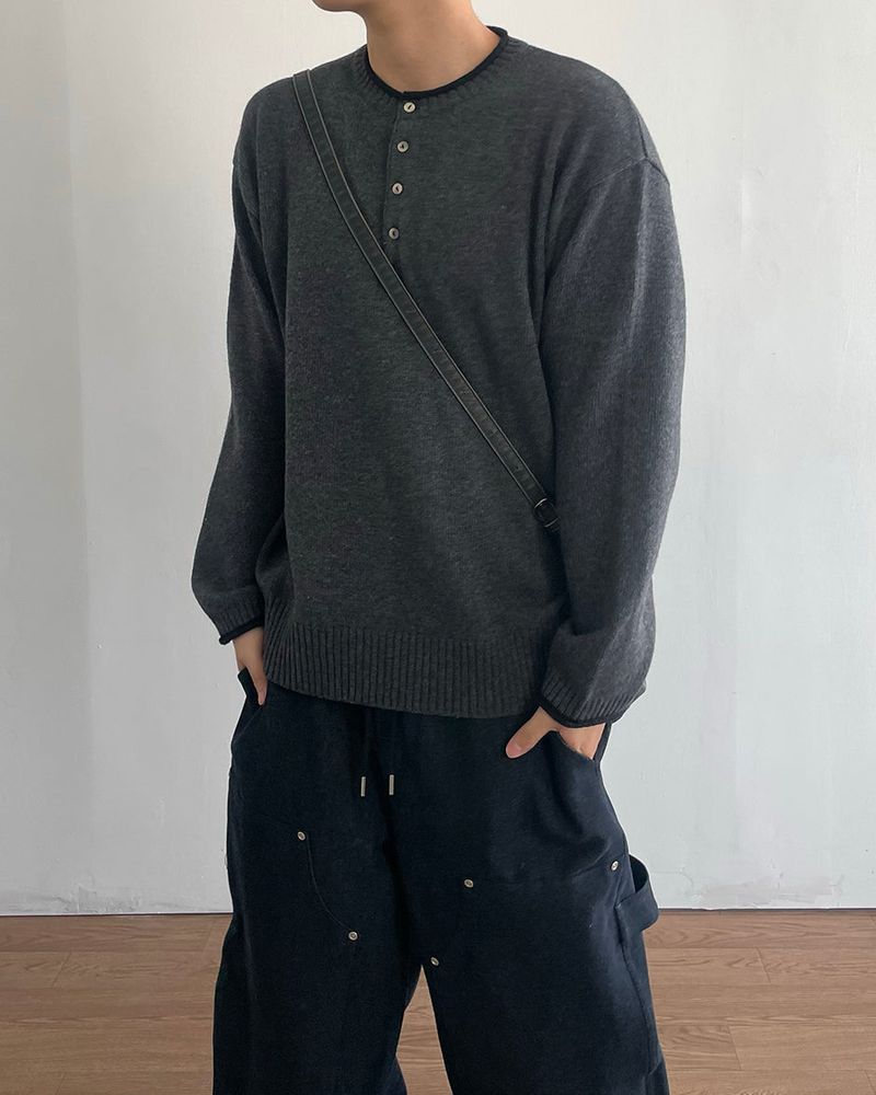 エルビン ラムズウール ヘンリーニット