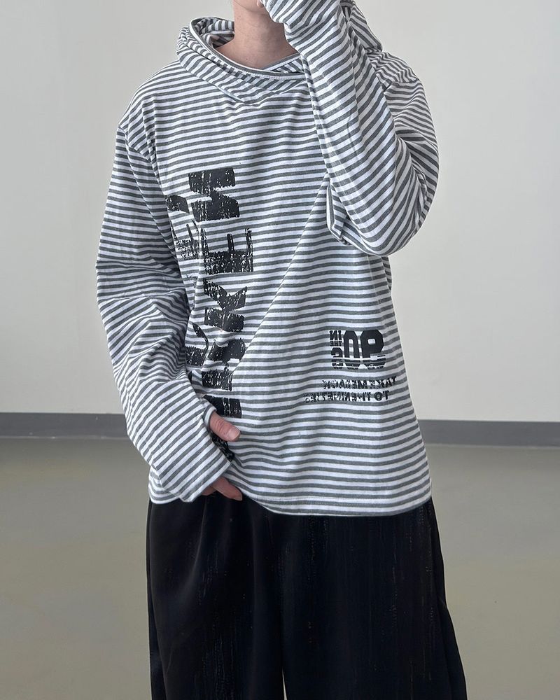 River Fingerhole Stripe Hoodie