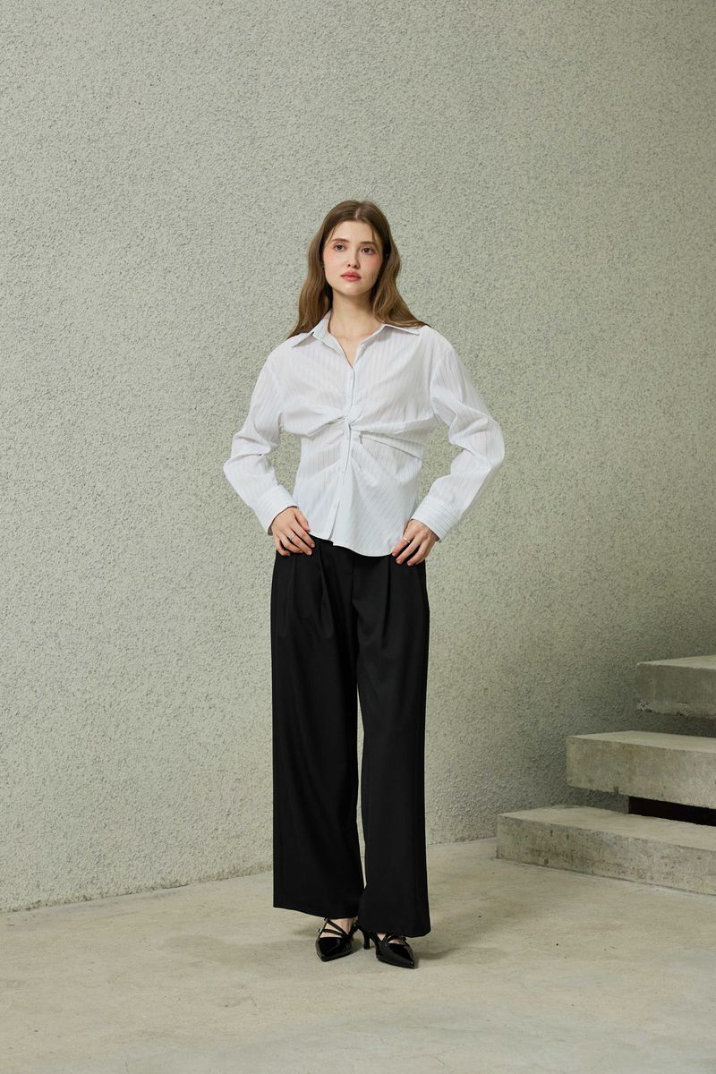 TOMO WIDE SLACKS / BLACK