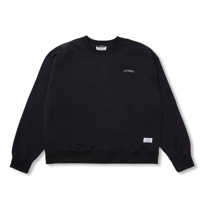 Wind Breaker Oversized Crewneck Black