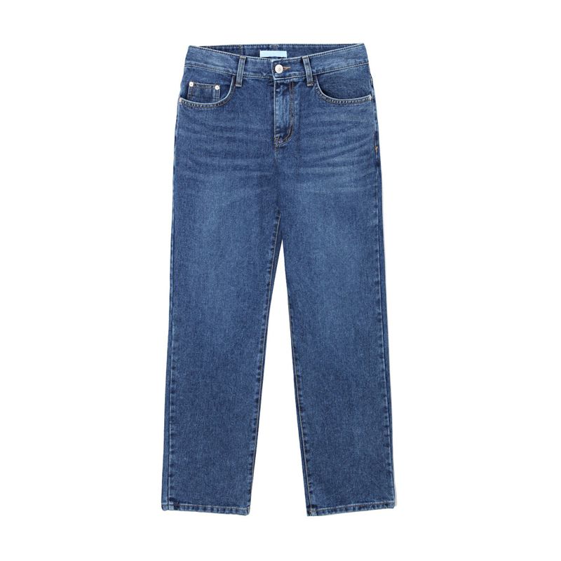 LMN Bow Semi-Wide Denim Pants (4 colors)