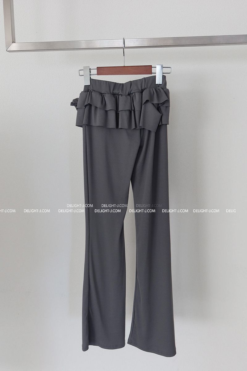 cancan frill layered bootcut pants