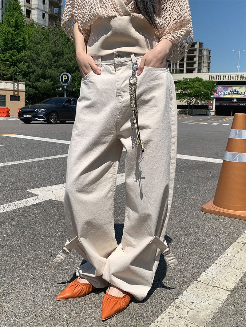 LEG BIJO COTTON WIDE PANTS (2C)