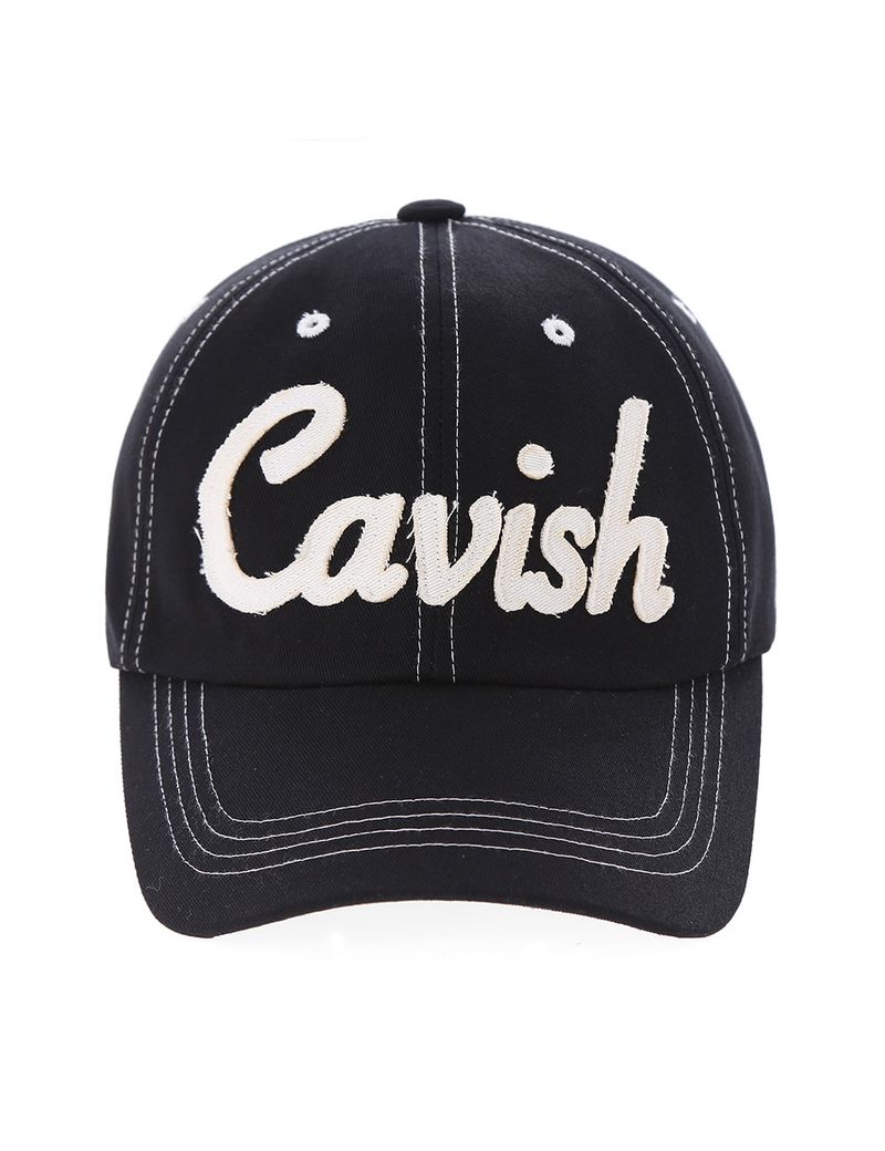 cavish（カビシ）の「STITCH POINT SCRIPT LOGO CAP BLACK(CV2CFUAB21A)（Hats）」