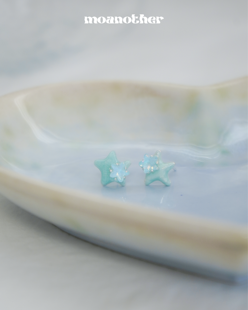 [Hearts2Hearts jiwoo Pick!] (Silver Post) Mint Summer Earring