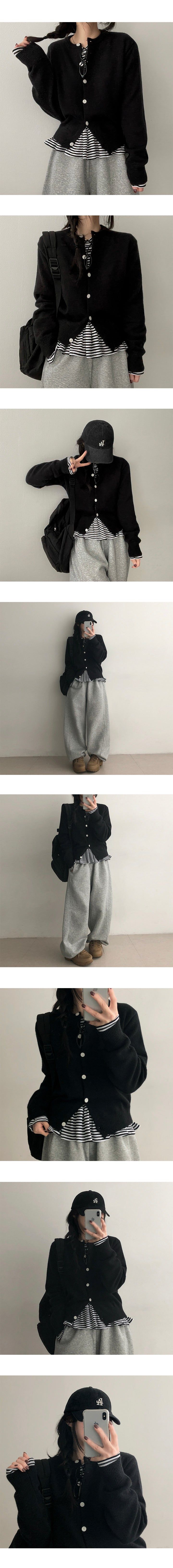Jewel round knit cardigan