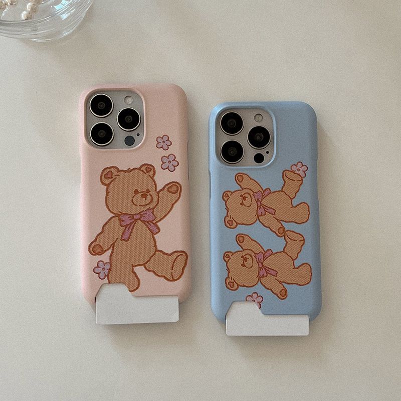 [Mademoment] bear embroidery design iphone card case