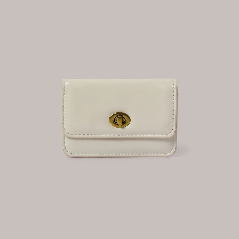 Flat Gold Wallet - Ivory