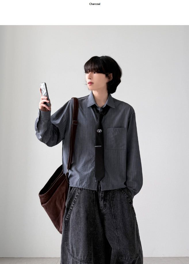 Brill Stripe Crop Shirt