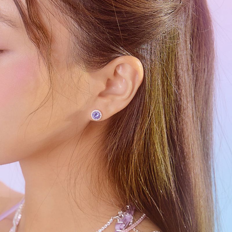 Violet One Cubic Earring (rosegold)