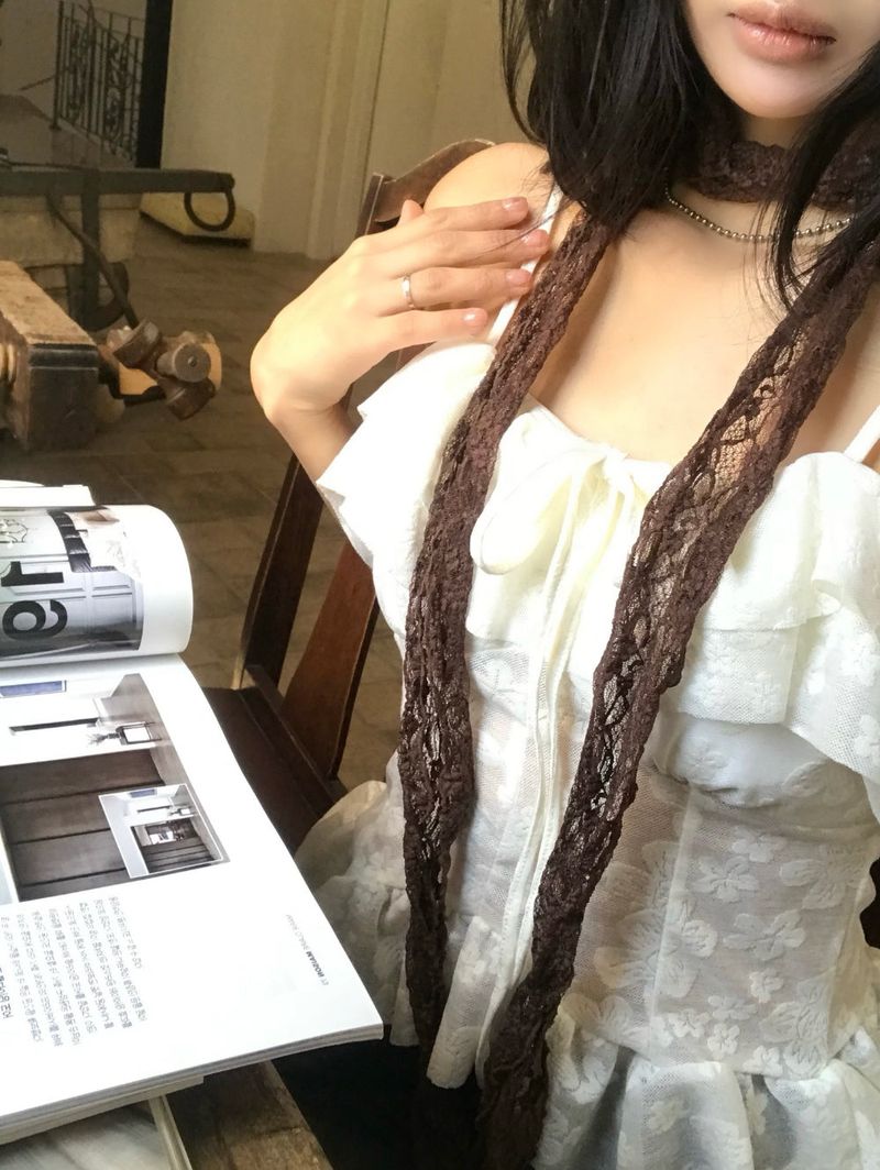 Lace Sheer Long Scarf