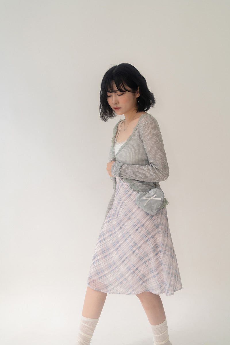 Ribbon Heart Bag _ Sliver