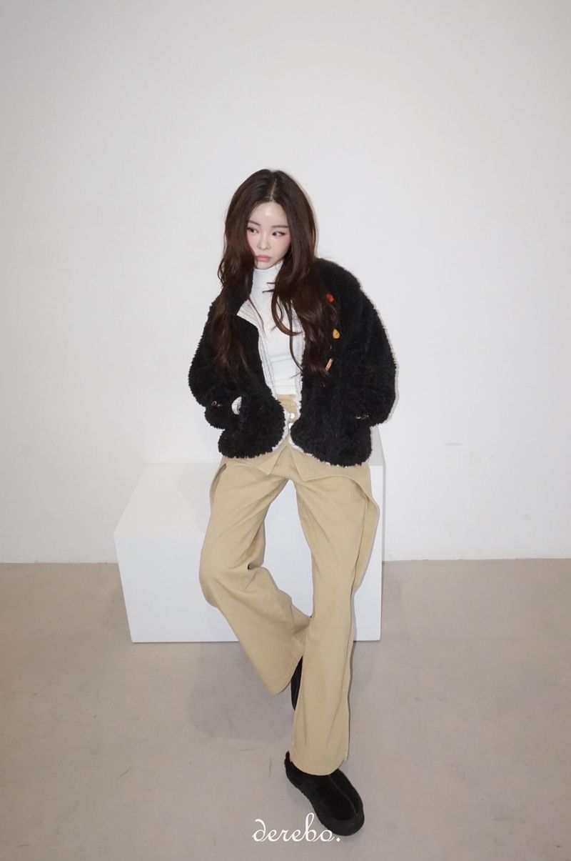 Layered cotton wide casual pants