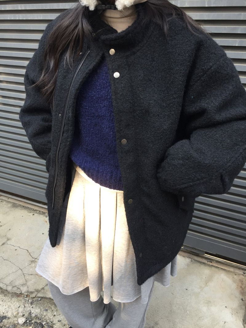 Odd Boucle High Neck Jacket (2color)