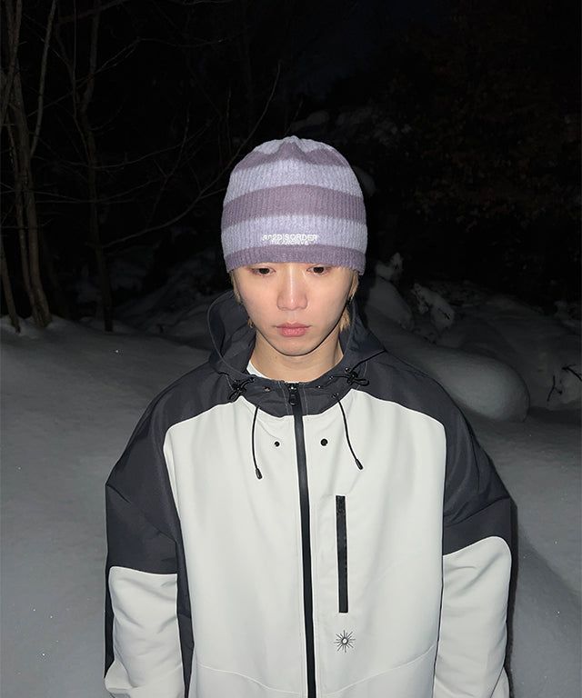 Striped Beanie Purple