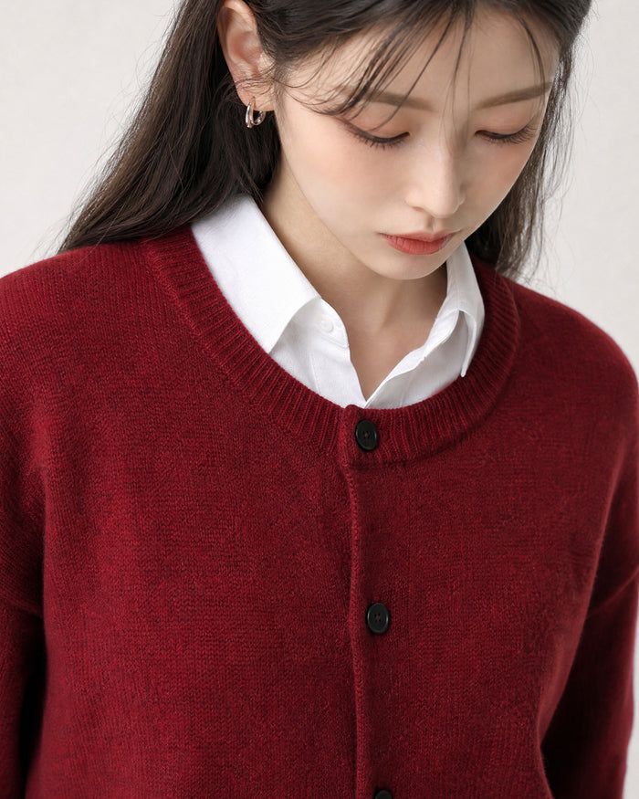 (UNISEX) Wool-Blend Knit Cardigan