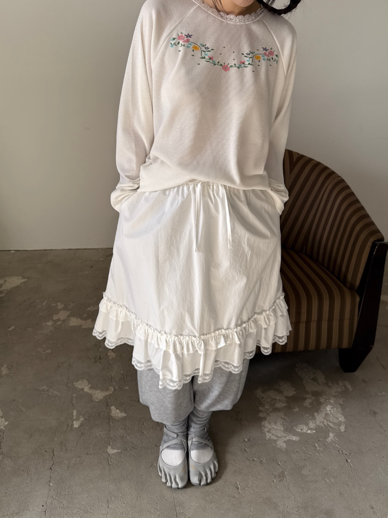 garden waffle lace T