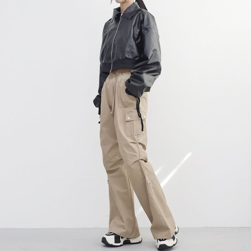 Viola cropped leather jacket