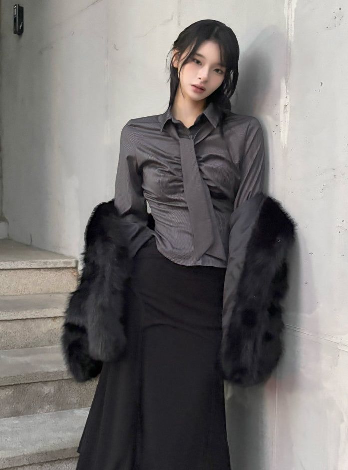EEUN（イウン）の「Fondue Tie Shirring Shirt（Tops）」