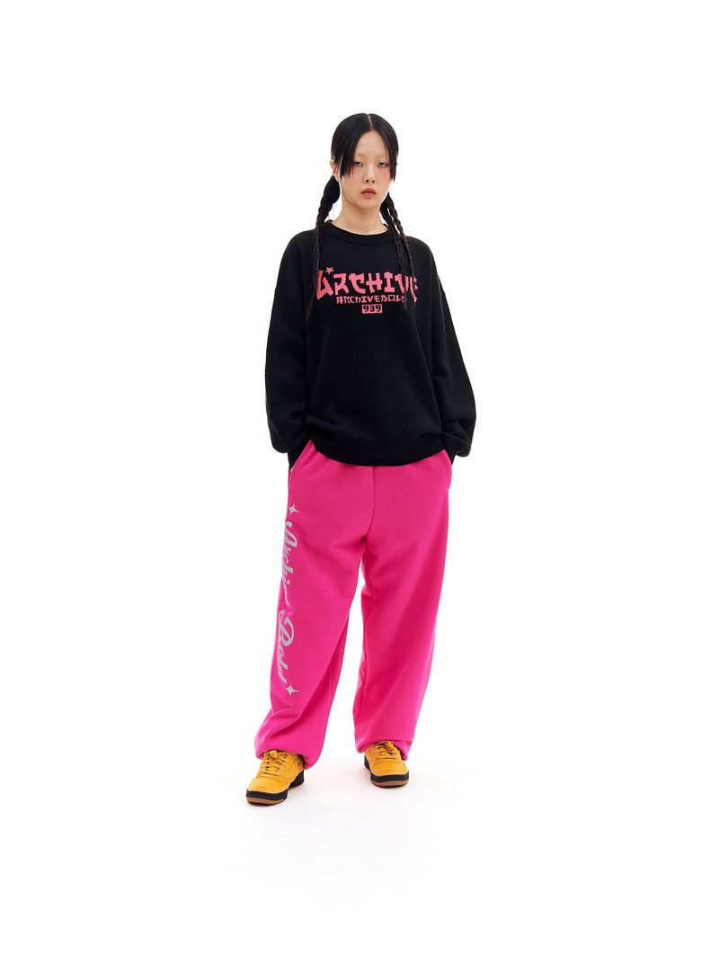 AB GLITCH SWEAT PANTS (CHERRY PINK)