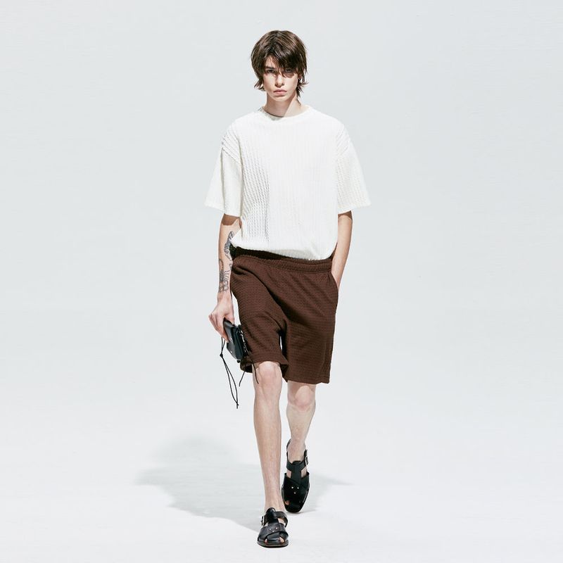 jacquard knit t-shirt ivory