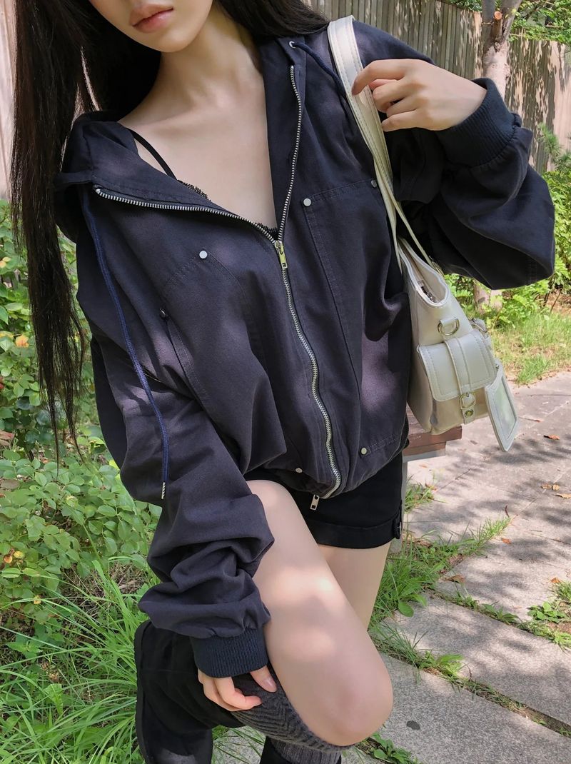 Keiran Oversized Washed Hooded Zip-Up