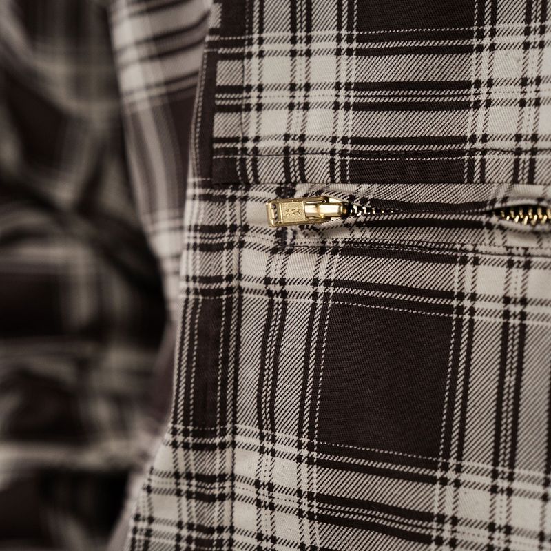 REGULAR CHECK ANORAK (BROWN)