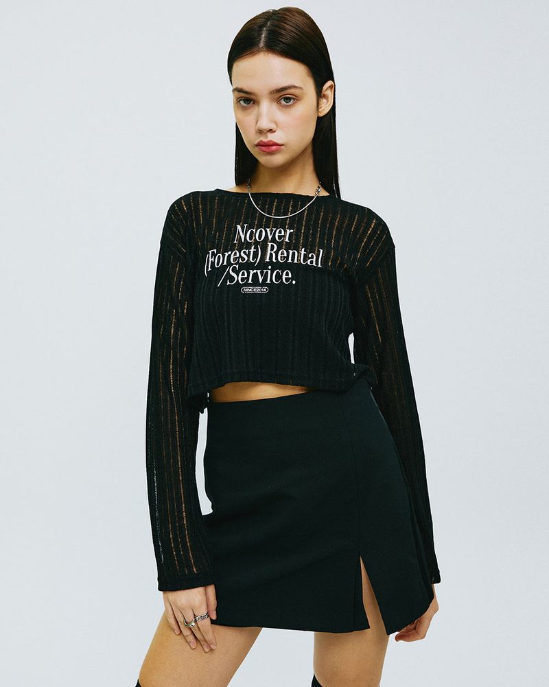 RENTAL FOREST TYPO KNIT-BLACK