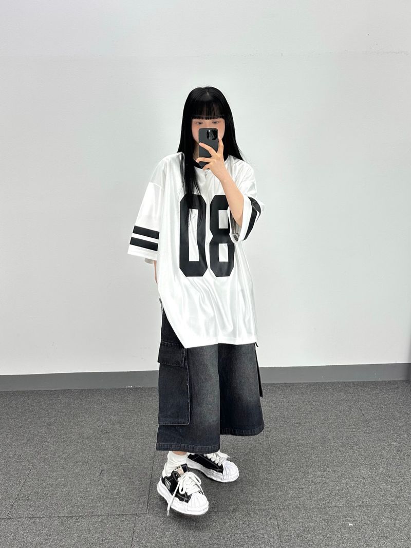 track denim cargo shorts