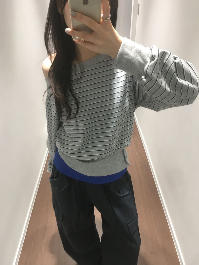 Denti Stripe Button Long Sleeve (2color)