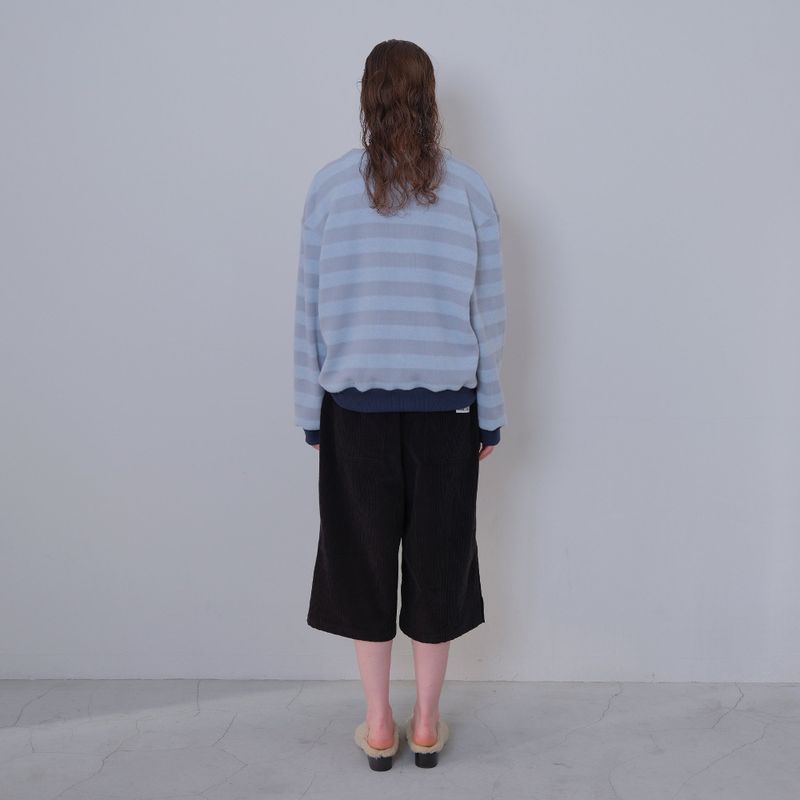 Black Corduroy Snap Bermuda Pants