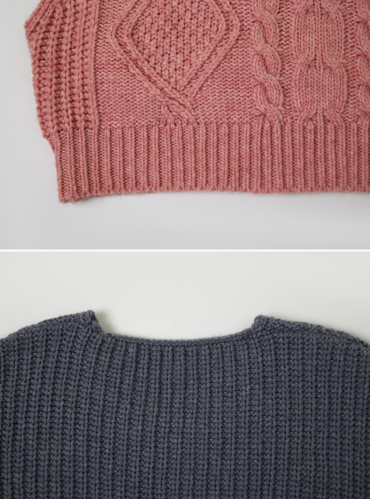 Cable V-neck Cashmere Knit Vest (4color)
