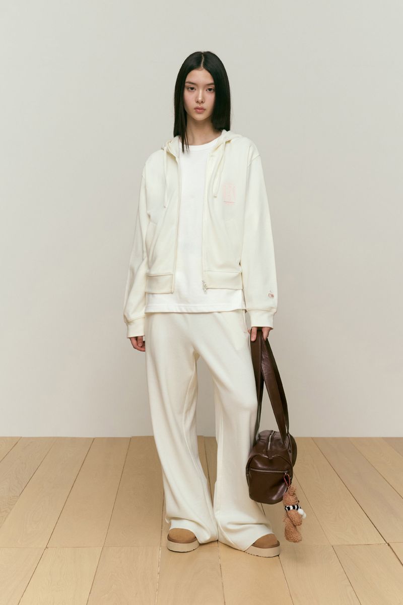 WORDING APPLIQUE PANTS [IVORY]