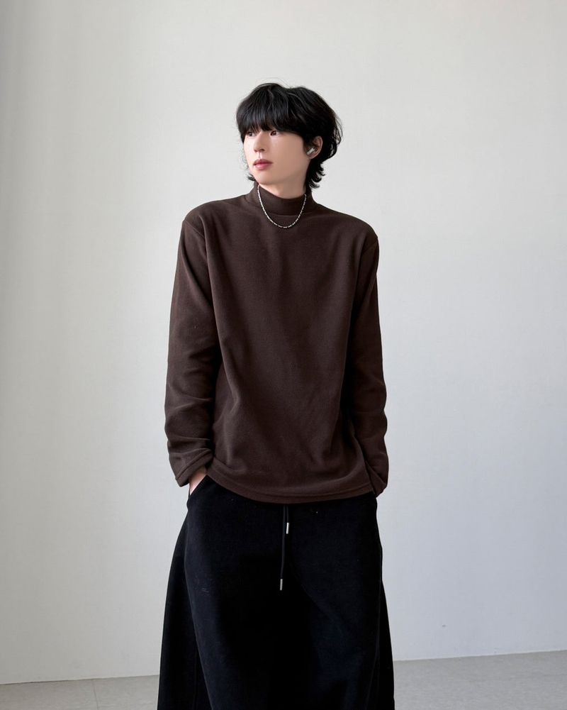 YOURNUS（ユアナス）の「Fleece Half Neck Long Sleeve（Tops）」