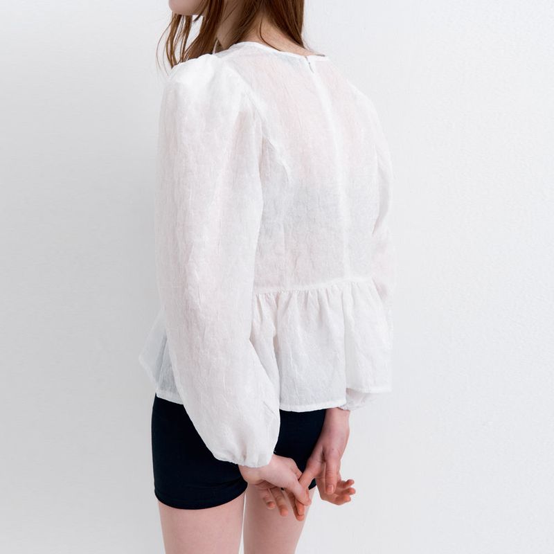 Puff Sleeve Blouse White