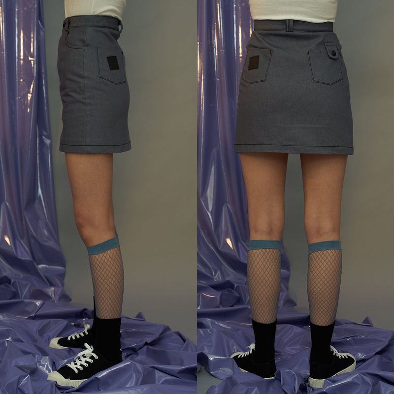 GRAY denim skirt