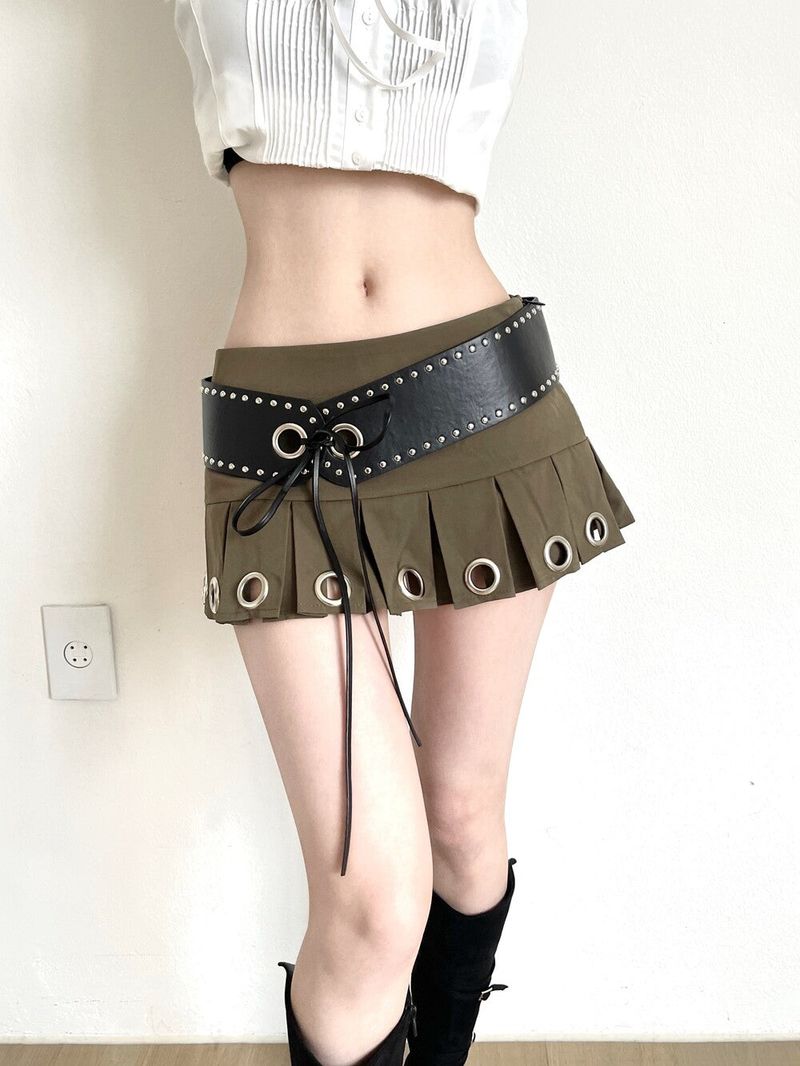 1222. Bold belt eyelet low mini sk