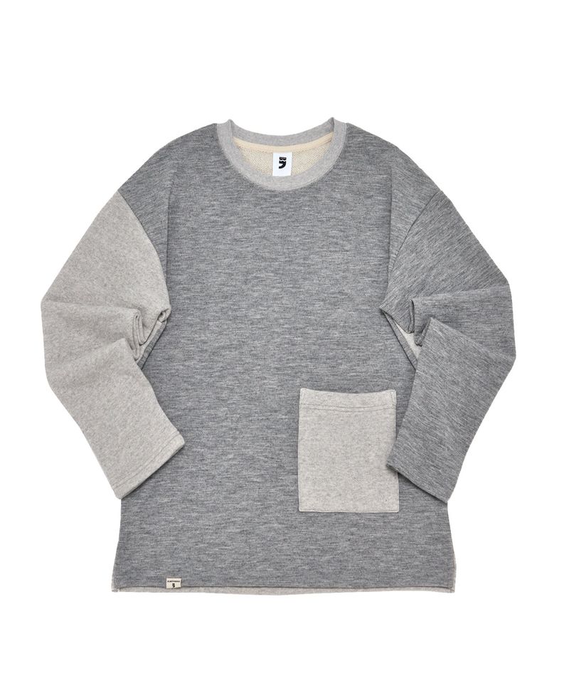 A NOTHING（アナッシング）の「KNIT X TERRY COMBINATION POCKET TEE (Gray)（Tops）」
