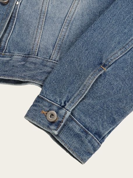 Chike Unbalanced Cropped Denim Jacket